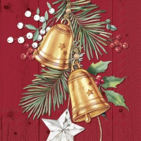 Napkins 33x33 cm - CHRISTMAS BELL red