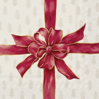餐巾33x33厘米 - CHRISTMAS BOW cream red