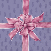 Servietten 33x33 cm - CHRISTMAS BOW violet pink