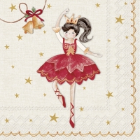 餐巾33x33厘米 - BALLET DANCER cream red