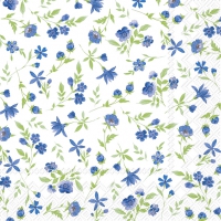 Servietten 33x33 cm - HAPPY FLOWERS blue