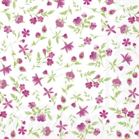 Serviettes 33x33 cm - HAPPY FLOWERS pink