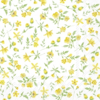 Napkins 33x33 cm - HAPPY FLOWERS yellow
