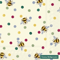 Napkins 33x33 cm - BUMBLE BEE AND POLKA DOTS crea