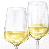 Servietten 33x33 cm - WHITE WINE GLASSES