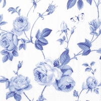 Servietten 33x33 cm - RAMBLING ROSE white blue