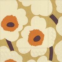 Serviettes 33x33 cm - UNIKKO orange cream