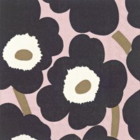 Napkins 33x33 cm - UNIKKO pink black
