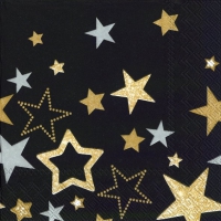 餐巾33x33厘米 - SPARKLING STARS black