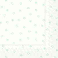 Servietten 33x33 cm - LITTLE STARS white light blue
