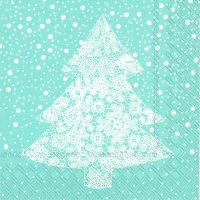 Serwetki 33x33 cm - CHRISTMAS LACE light blue