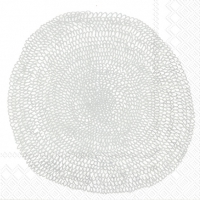 Napkins 33x33 cm - PIPPURIKERÄ white silver