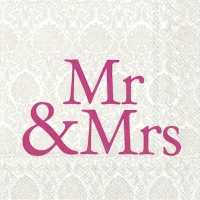 餐巾33x33厘米 - MR & MRS pink