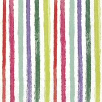Napkins 33x33 cm - COLOURFUL STRIPES red green