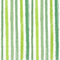 Serviettes 33x33 cm - COLOURFUL STRIPES green