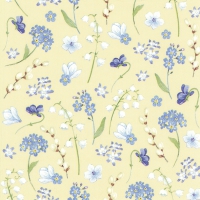Napkins 33x33 cm - FLOWERS IN SPRING yellow