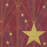 Serviettes 33x33 cm - ARTDECO BIG STAR red