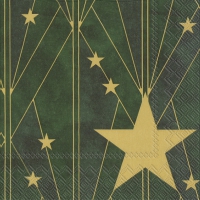 Serviettes 33x33 cm - ARTDECO BIG STAR green