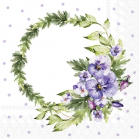 Servietten 33x33 cm - PANSY WREATH lilac