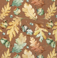 餐巾33x33厘米 - ACORNS AND LEAVES brown