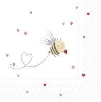 餐巾33x33厘米 - BEE MY VALENTINE red grey