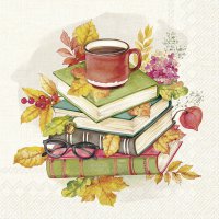 Napkins 33x33 cm - READING TIME cream