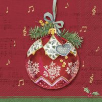 Napkins 33x33 cm - CHRISTMAS BAUBLE red