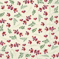 Serviettes 33x33 cm - BERRY ALLOVER cream