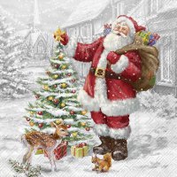 Serviettes 33x33 cm - SANTAS XMAS TREE