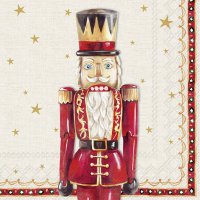 Servietten 33x33 cm - NUTCRACKER FIGURE cream red