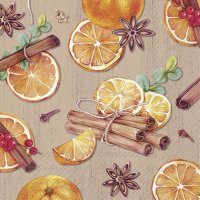 Napkins 33x33 cm - TANGERINE WITH CINNAMON brown