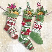 Napkins 33x33 cm - KNIT SOCKS cream