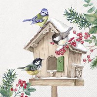 Napkins 33x33 cm - BIRDS MEETING POINT cream