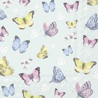 Napkins 33x33 cm - ROMANTIC BUTTERFLIES lig. blue
