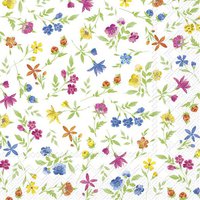 Serviettes 33x33 cm - HAPPY FLOWERS blue yellow