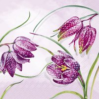Serviettes 33x33 cm - FRITILLARIA MELEAGRIS li.lilac