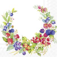 Serviettes 33x33 cm - SUMMER BERRIES WREATH
