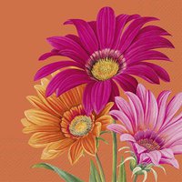Serviettes 33x33 cm - JOYFUL GERBERA orange