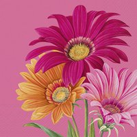 Serviettes 33x33 cm - JOYFUL GERBERA pink