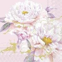 Serviettes 33x33 cm - HAPPY PEONY rose gold