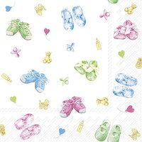 Servilletas 33x33 cm - BABY SHOES ALLOVER green