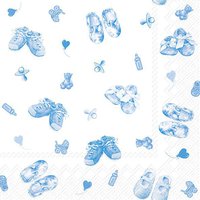 Servilletas 33x33 cm - BABY SHOES ALLOVER light blue