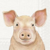 餐巾33x33厘米 - FARM PIG cream