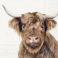 餐巾33x33厘米 - FARM HIGHLAND CATTLE cream