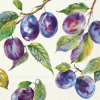 Napkins 33x33 cm - HOME GROWN PLUMS cream