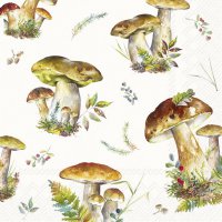 Napkins 33x33 cm - MUSHROOM COLLECTION cream