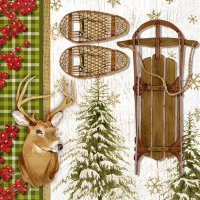 Napkins 33x33 cm - CHRISTMAS CABIN