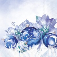 餐巾33x33厘米 - BLUE BAUBLES blue