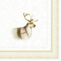 餐巾33x33厘米 - CLASSIC CHRISTMAS REINDEER gol
