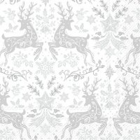Napkins 33x33 cm - CHRISTMAS ORNAMENTS silver